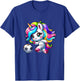 Soccer Player Unicorn Girls T-Shirt - T-Shirt | Royal