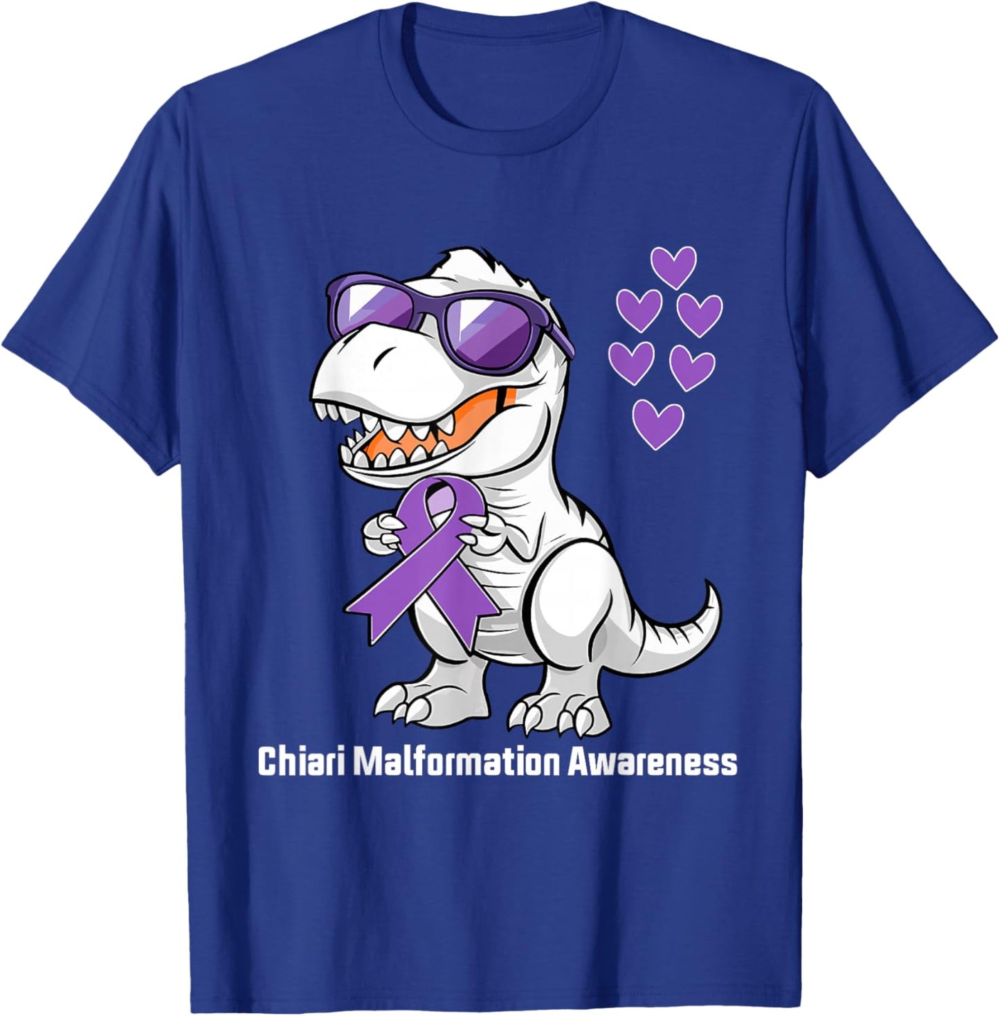 T-rex Dinosaur Chiari Malformation Awareness Dino Toddlers T-Shirt - T-Shirt | Royal