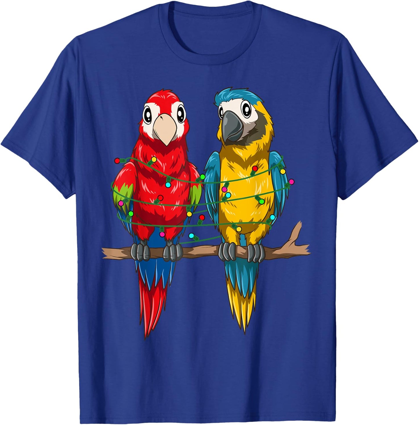 Parrot Christmas Macaw Xmas Lights Bird Lovers Christmas T-Shirt - T-Shirt | Royal