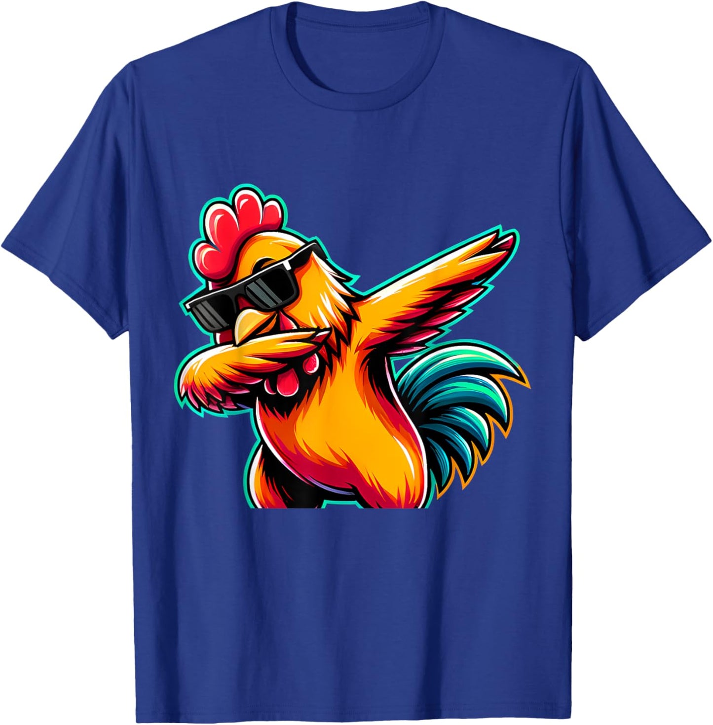 Cute Chicken Lover Men Women Youth Kids Boys Dabbing Chicken T-Shirt - T-Shirt | Royal
