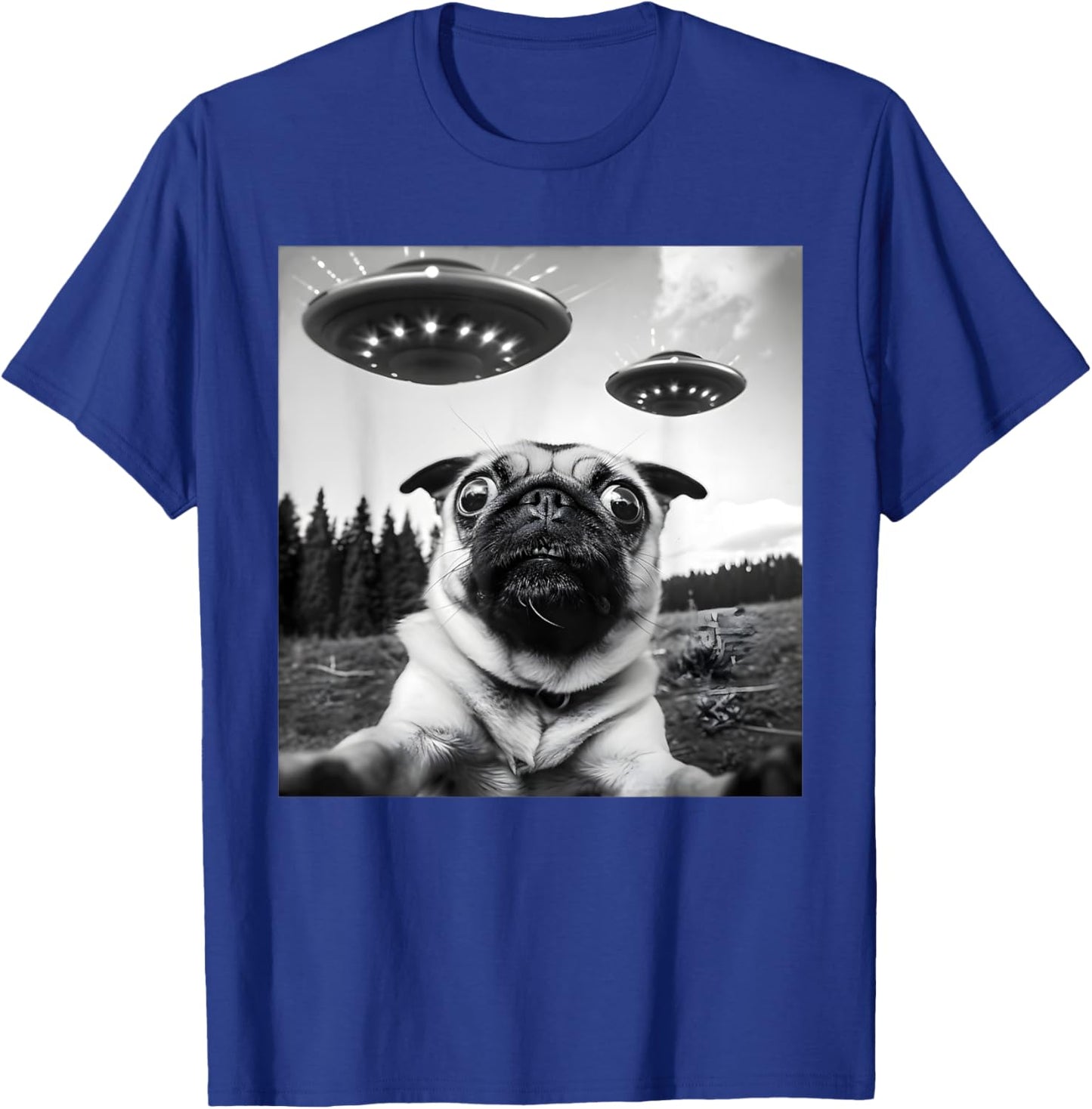 Cool Pug Outfit Pug Alien UFO Funny Women T-Shirt - T-Shirt | Royal