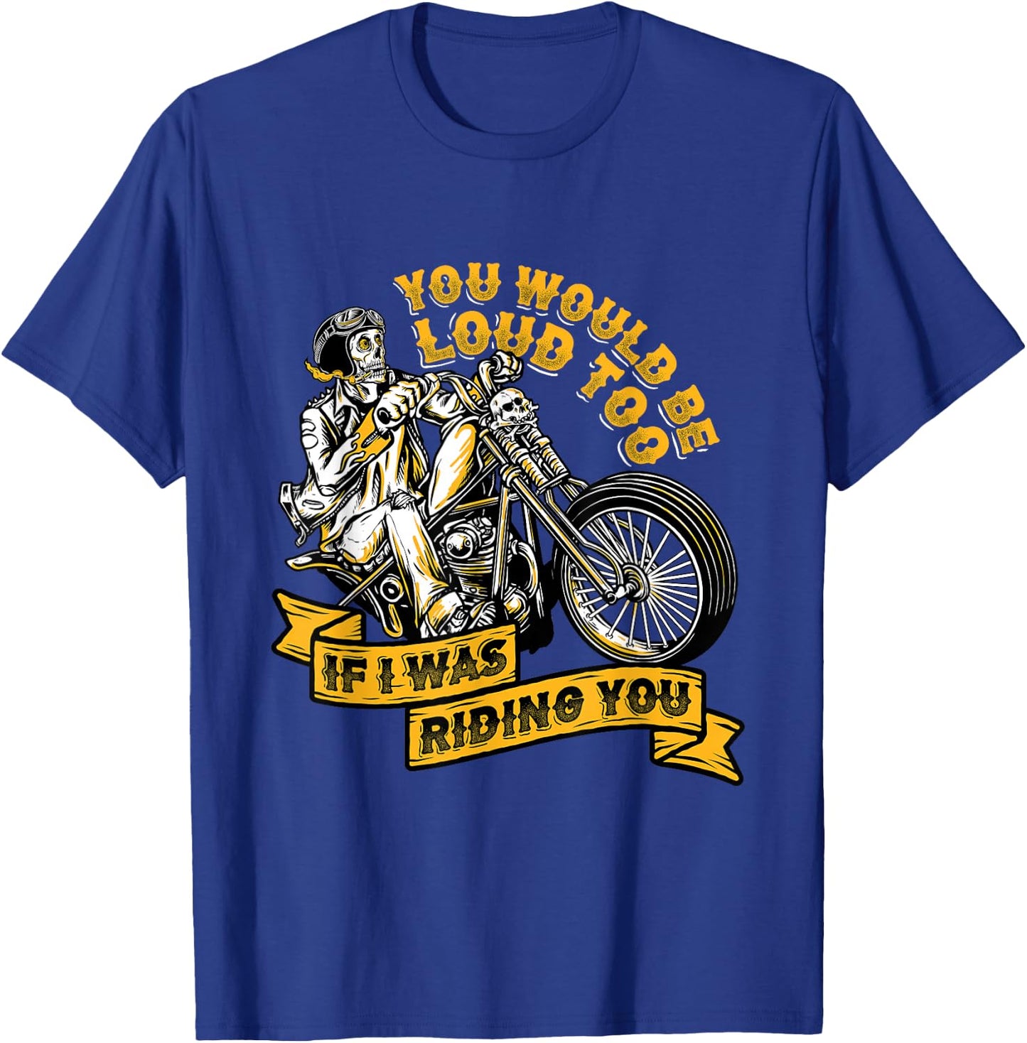 KaizenDesigns Men's Motorcycling Biker - Black, Small T-Shirt - T-Shirt | Royal