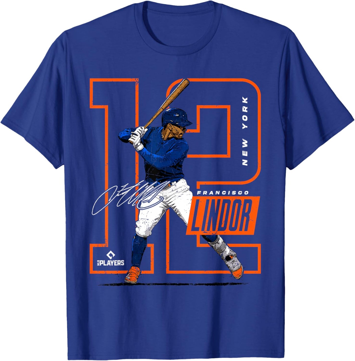 Francisco Lindor | New York Baseball MLB Player | MLBLIN4007 T-Shirt - T-Shirt | Royal
