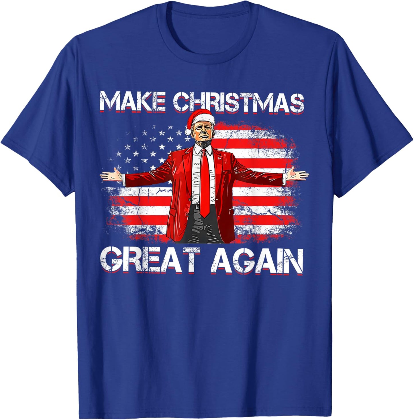 Make Christmas Great Again Santa Funny Trump Xmas Pajamas T-Shirt - T-Shirt | Royal