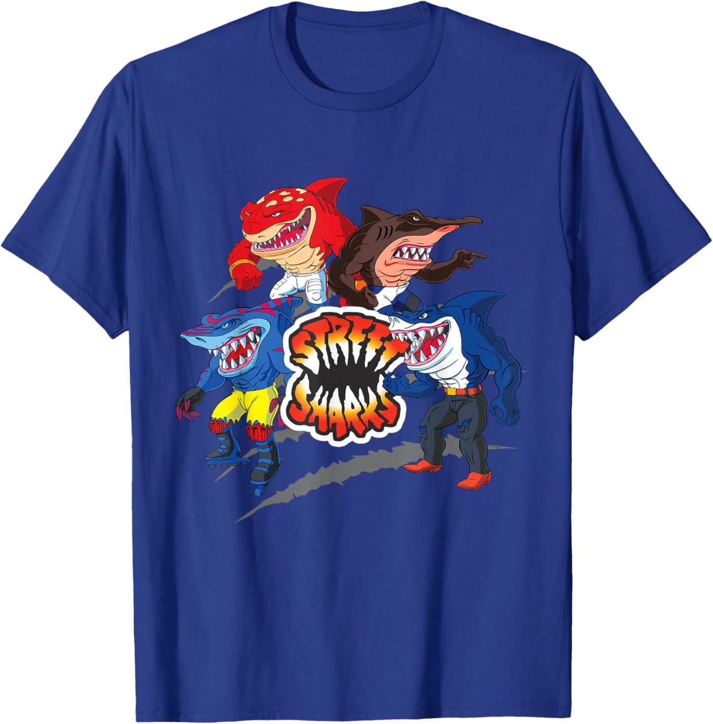 Street Sharks - It's Fin-Kicking Time T-Shirt - T-Shirt | Royal