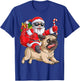 Christmas Santa Claus Riding Pug Xmas Boys Men Pugmas Dog T-Shirt - T-Shirt | Royal