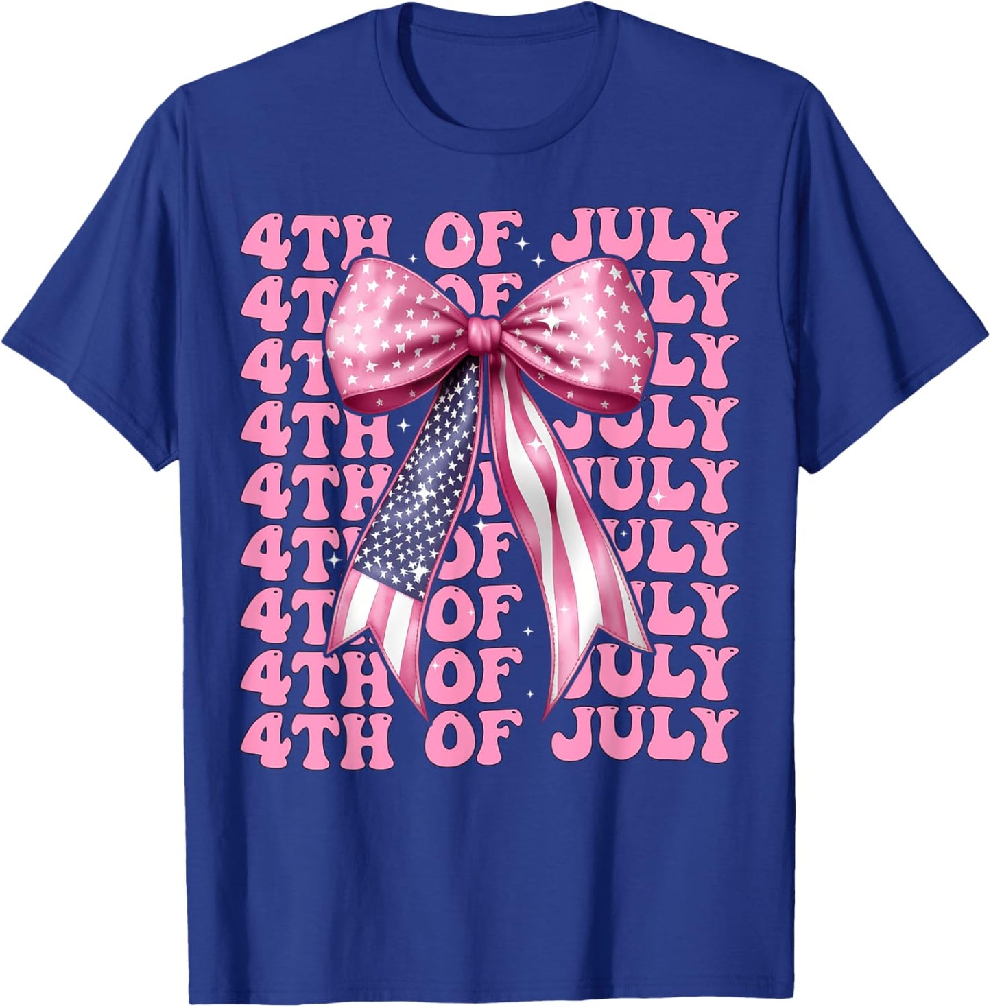 Nœud coquette 4 juillet drapeau américain patriotique fille maman T-Shirt - T-Shirt | Royal