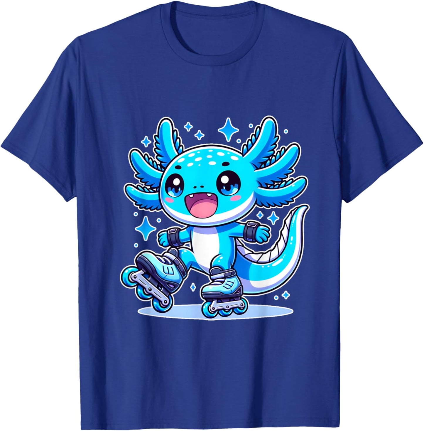 Funny Axolotl Rollerblade roller skater roller skate funny T-Shirt - T-Shirt | Royal
