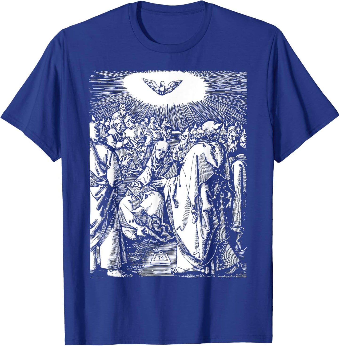 Pentecost Dove Tongues of Fire Flame Holy Spirit Catholic T-Shirt - T-Shirt | Royal