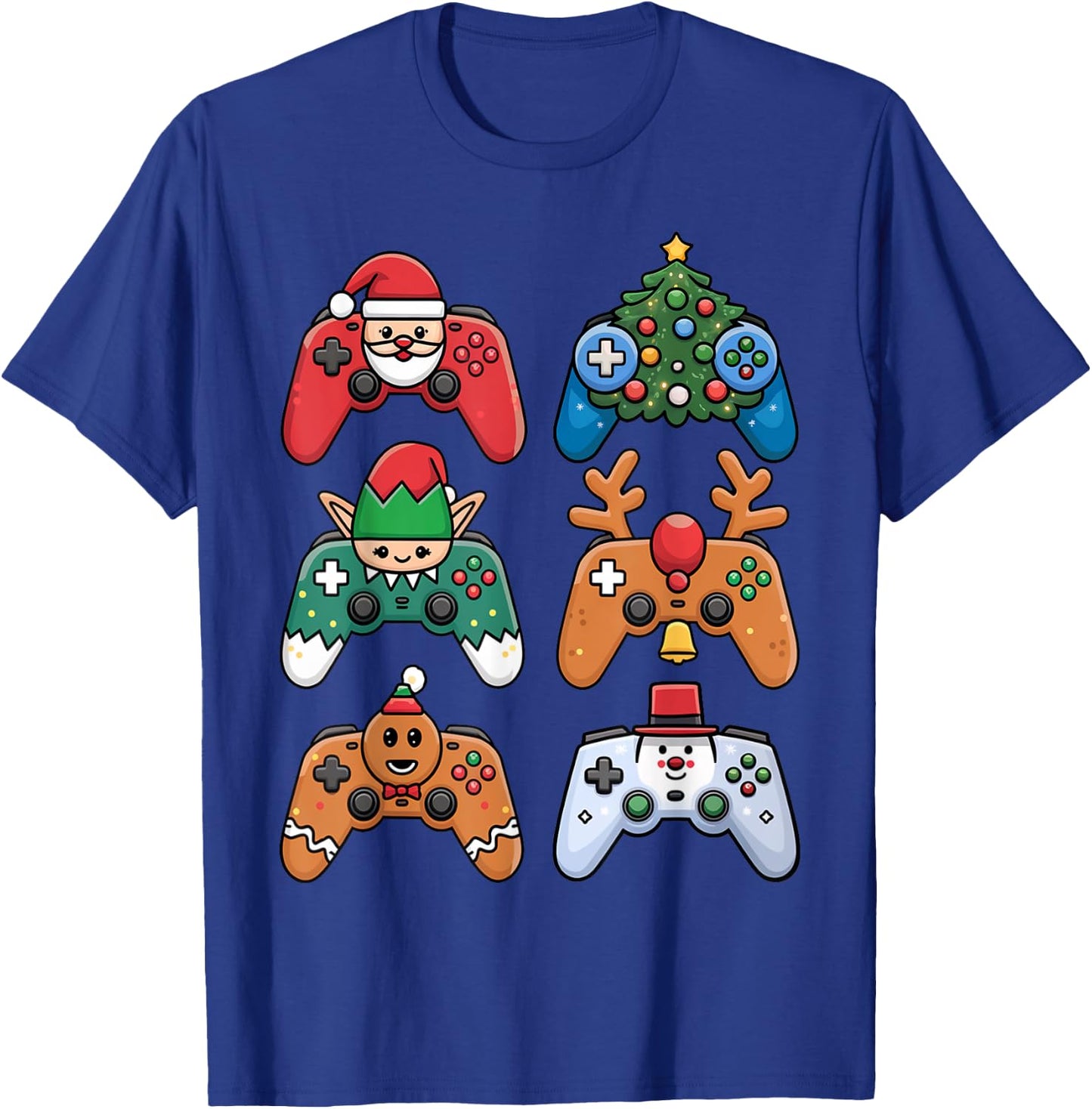 Christmas Video Gamer Controller Xmas Gaming Men Boys Kids T-Shirt - T-Shirt | Royal