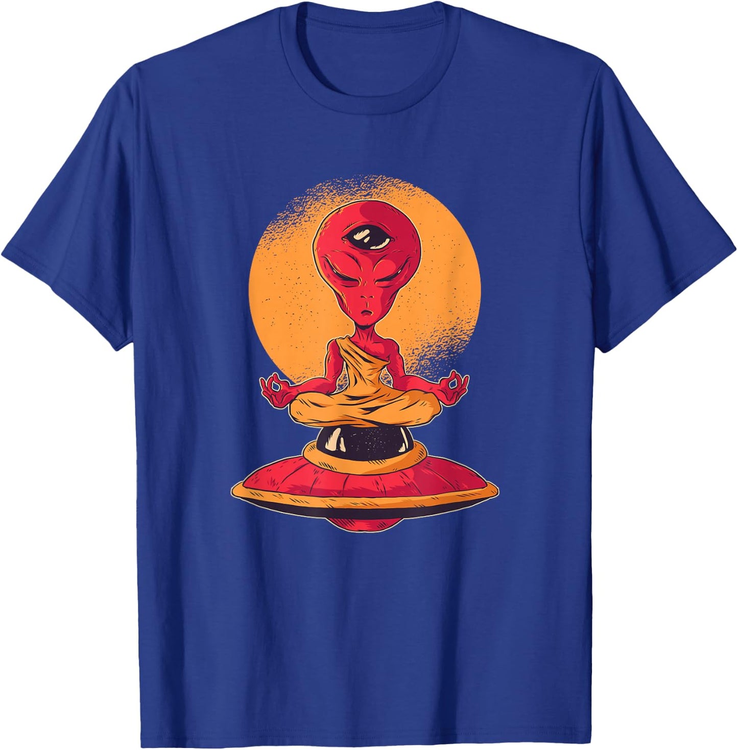 Funny Alien Meditation Monk T-Shirt - T-Shirt | Royal