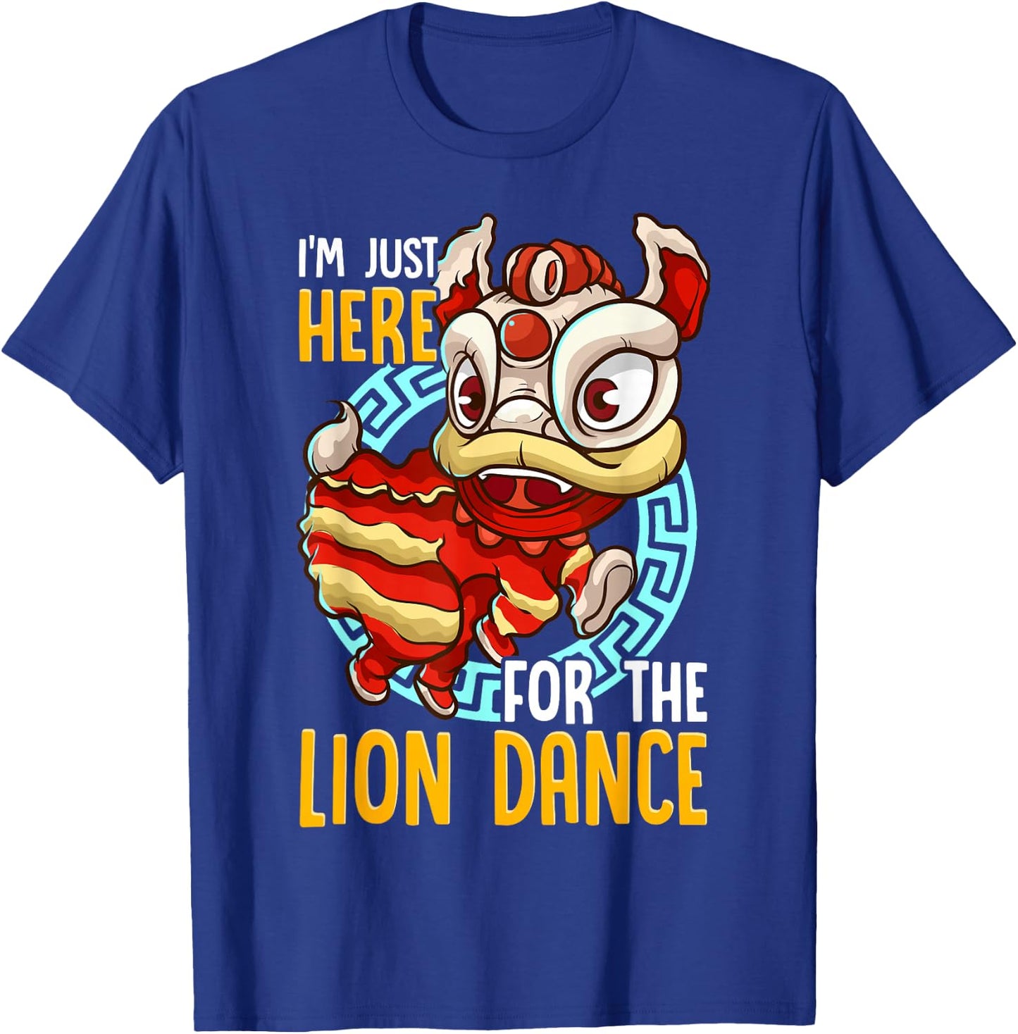 Chinese New Year 2025 Lion Dance Boy Girl Kids Red Orange T-Shirt - T-Shirt | Royal