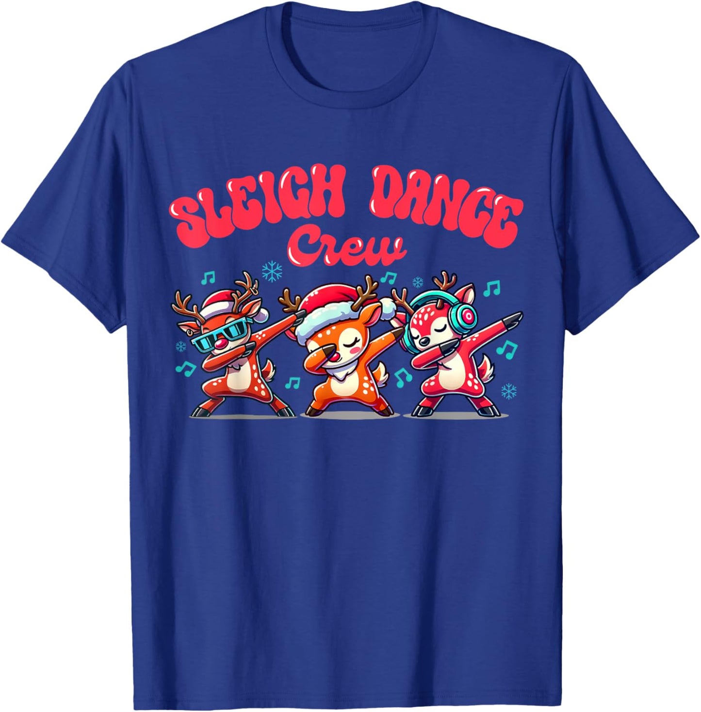 Christmas Sleigh Dance Crew Boy Hip Hop Reindeer Dabbing T-Shirt - T-Shirt | Royal