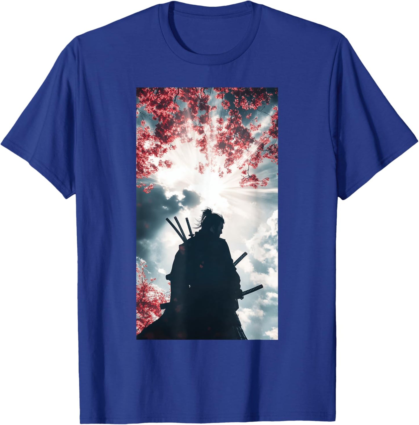 Samurai Silhouette Warrior Ninja Katana T-Shirt - T-Shirt | Royal