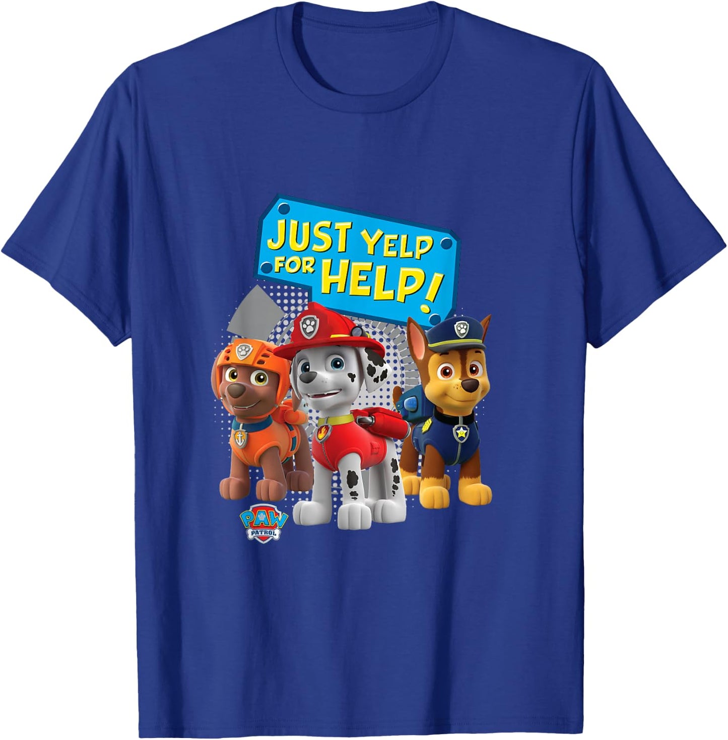 Paw Patrol Just Yelp For Help! Chase, Marshall and Zuma T-Shirt - T-Shirt | Royal