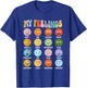 Groovy Retro My Feelings Chart Funny Hippie Face Emotions , Small T-Shirt - T-Shirt | Royal