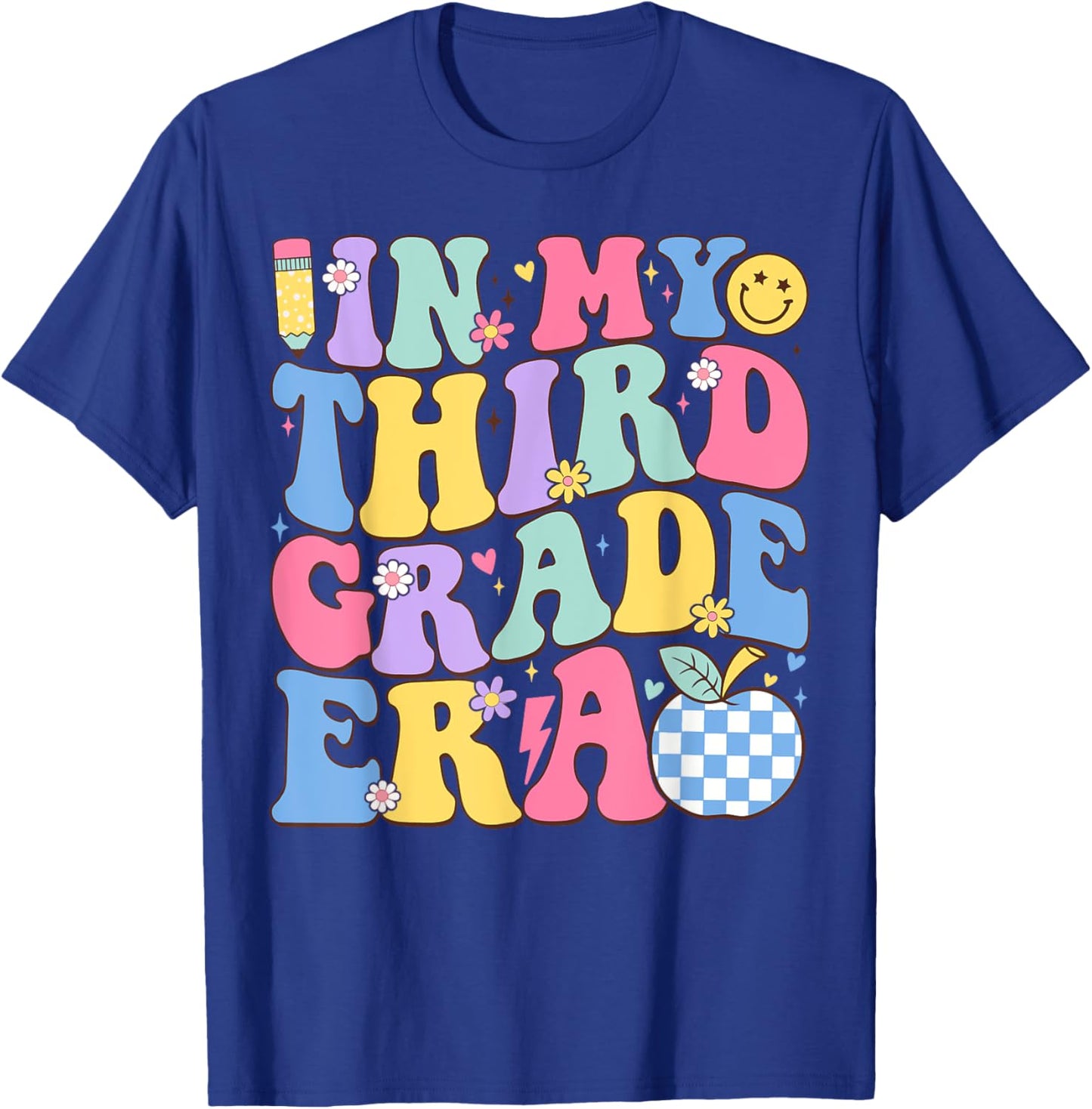 In My Third Grade Era Groovy Back To School Teachers Kids T-Shirt - T-Shirt | Royal