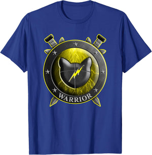 Cat Shield Swords Thunder Funny for Kids T-Shirt - T-Shirt | Royal