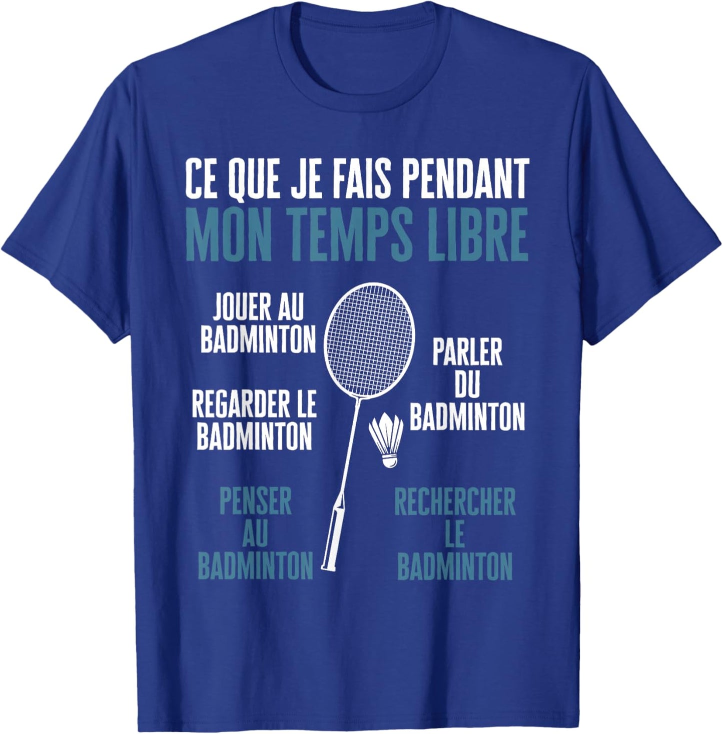 Boys Funny Play Badminton Watch The Badminton , Black, S T-Shirt - T-Shirt | Royal