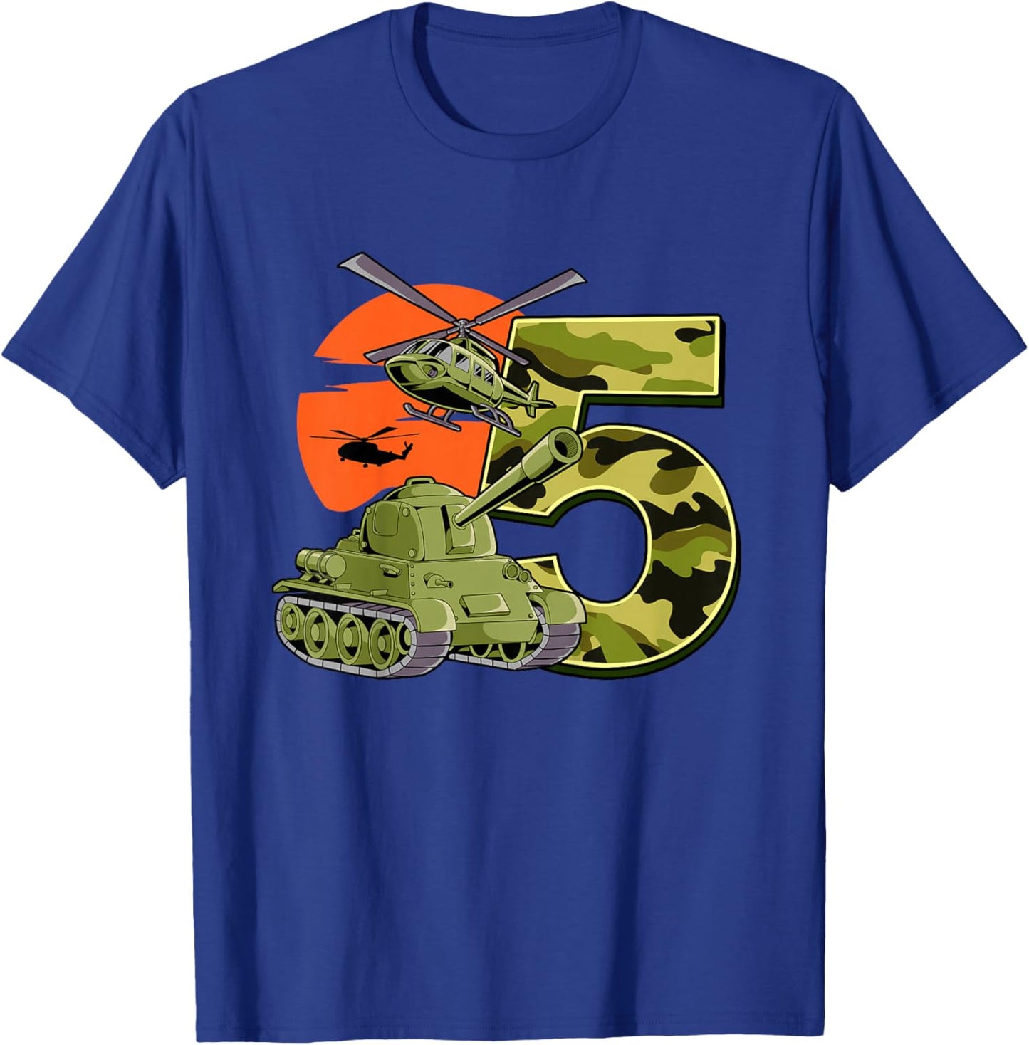 Kids 5th Birthday Army T-Shirt - T-Shirt | Royal