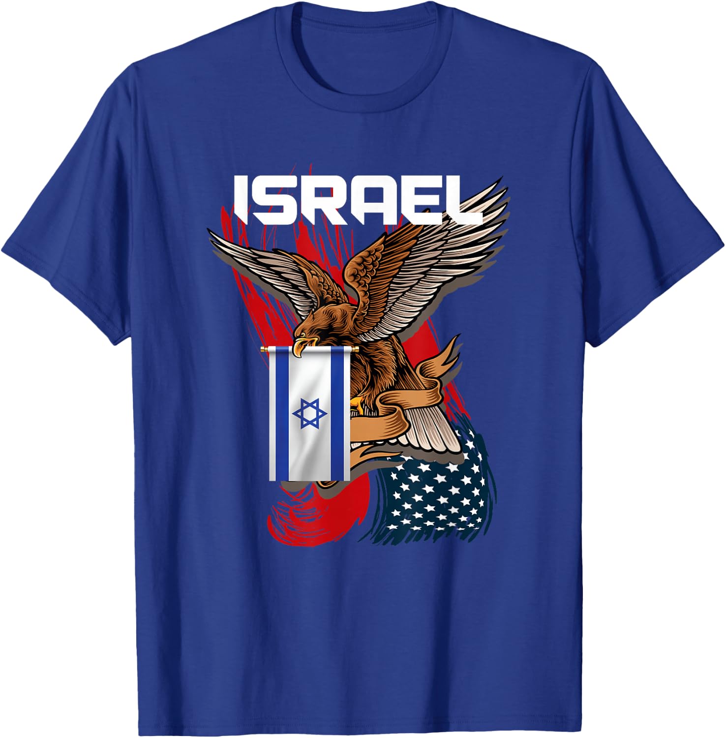 Israeli Eagle Star of David Gift USA Israel T-Shirt - T-Shirt | Royal