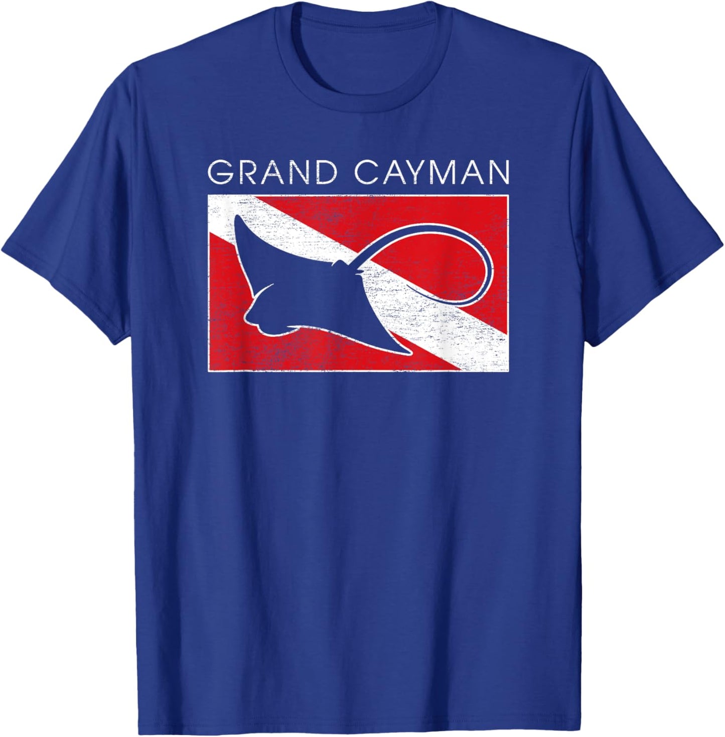 Stingray Grand Cayman Islands Scuba Dive Flag T-Shirt - T-Shirt | Royal