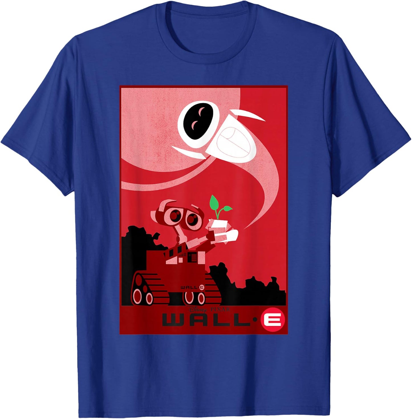 Disney Pixar Wall-E and EVE Find A Plant Red Hue Portrait T-Shirt - T-Shirt | Royal