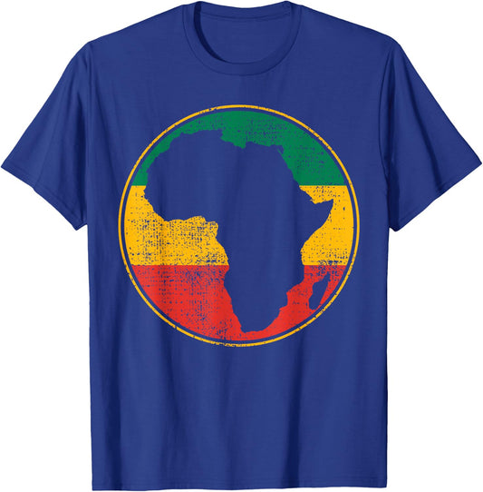 Africa Vintage Retro Map Tanzania Namibia Kenya T-Shirt - T-Shirt | Royal
