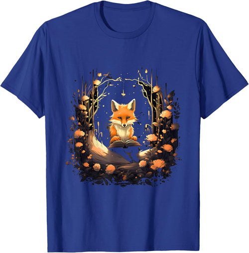 Cottagecore Aesthetic Fox with Books Floral