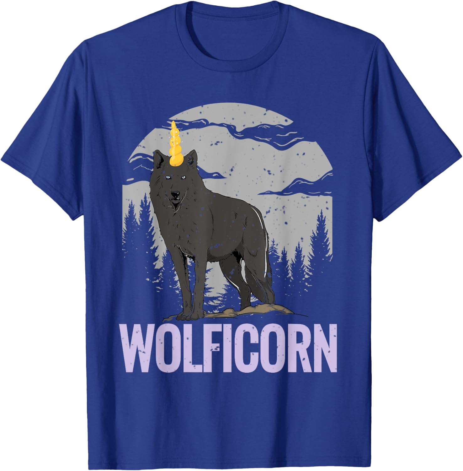 Wolf T Shirt Women Men Kids Wolficorn Unicorn Gift T-Shirt - T-Shirt | Royal