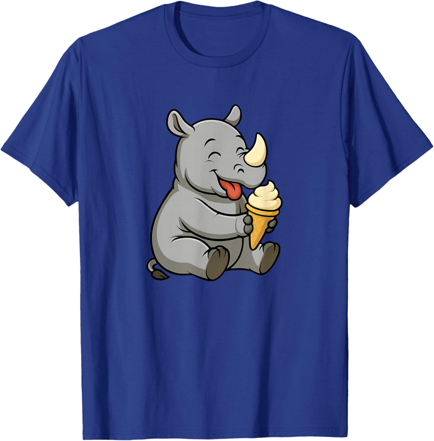 Rhino Ice Cream Zoo Animal Lover Kawaii Boys Girls Kids T-Shirt - T-Shirt | Royal