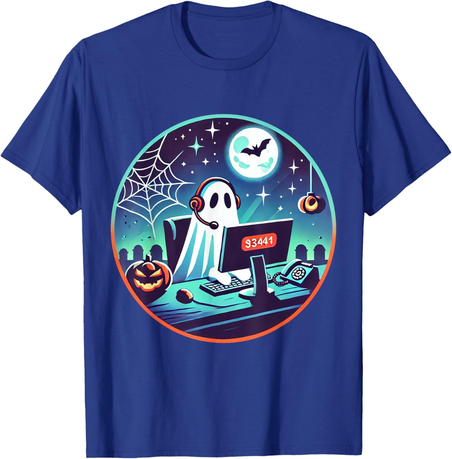 Ghost Call Center Rep Funny Halloween Costume Job Profession T-Shirt - T-Shirt | Royal