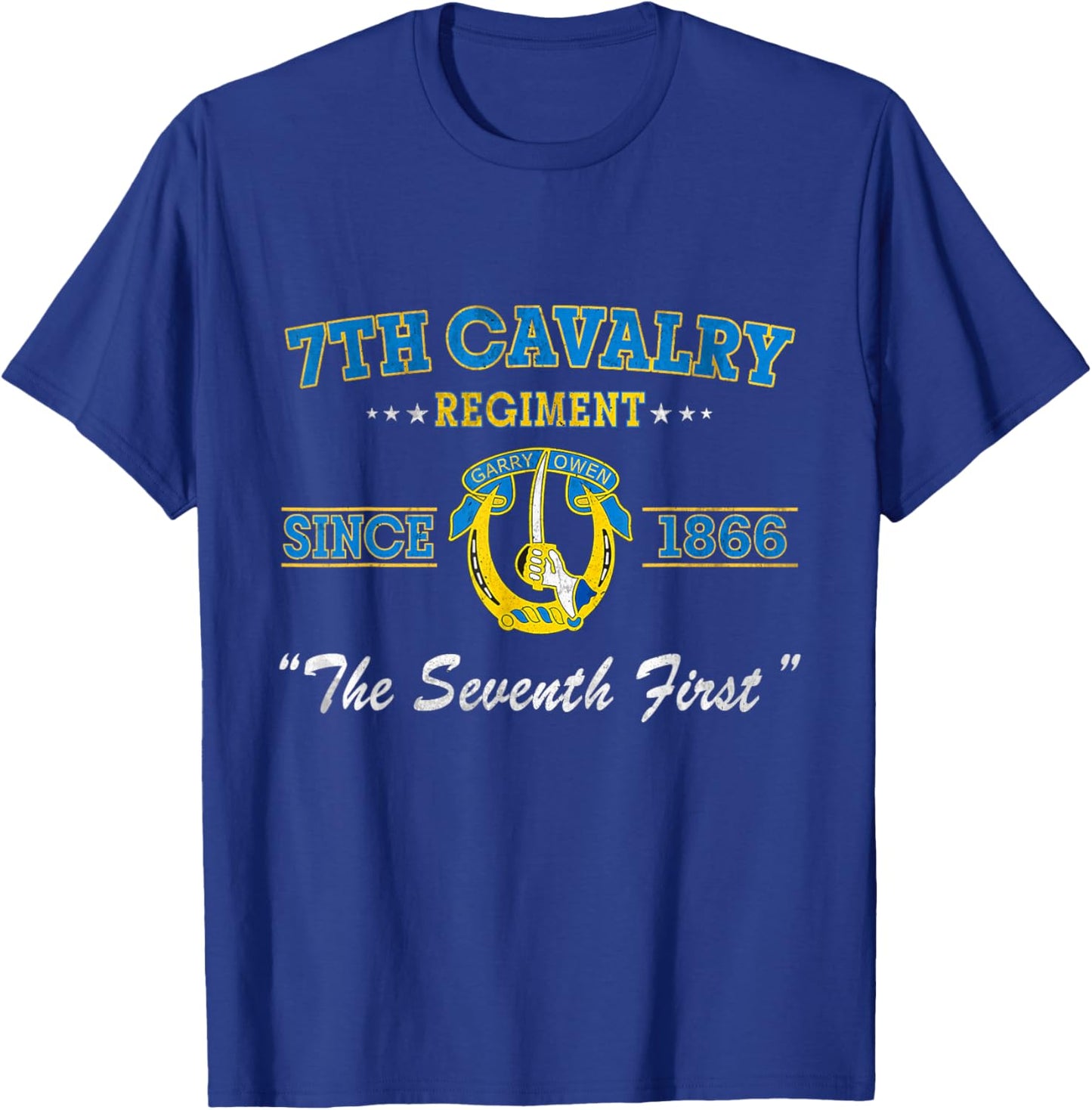 7th Cavalry Regiment Veteran Military Father Day T-Shirt - T-Shirt | Royal