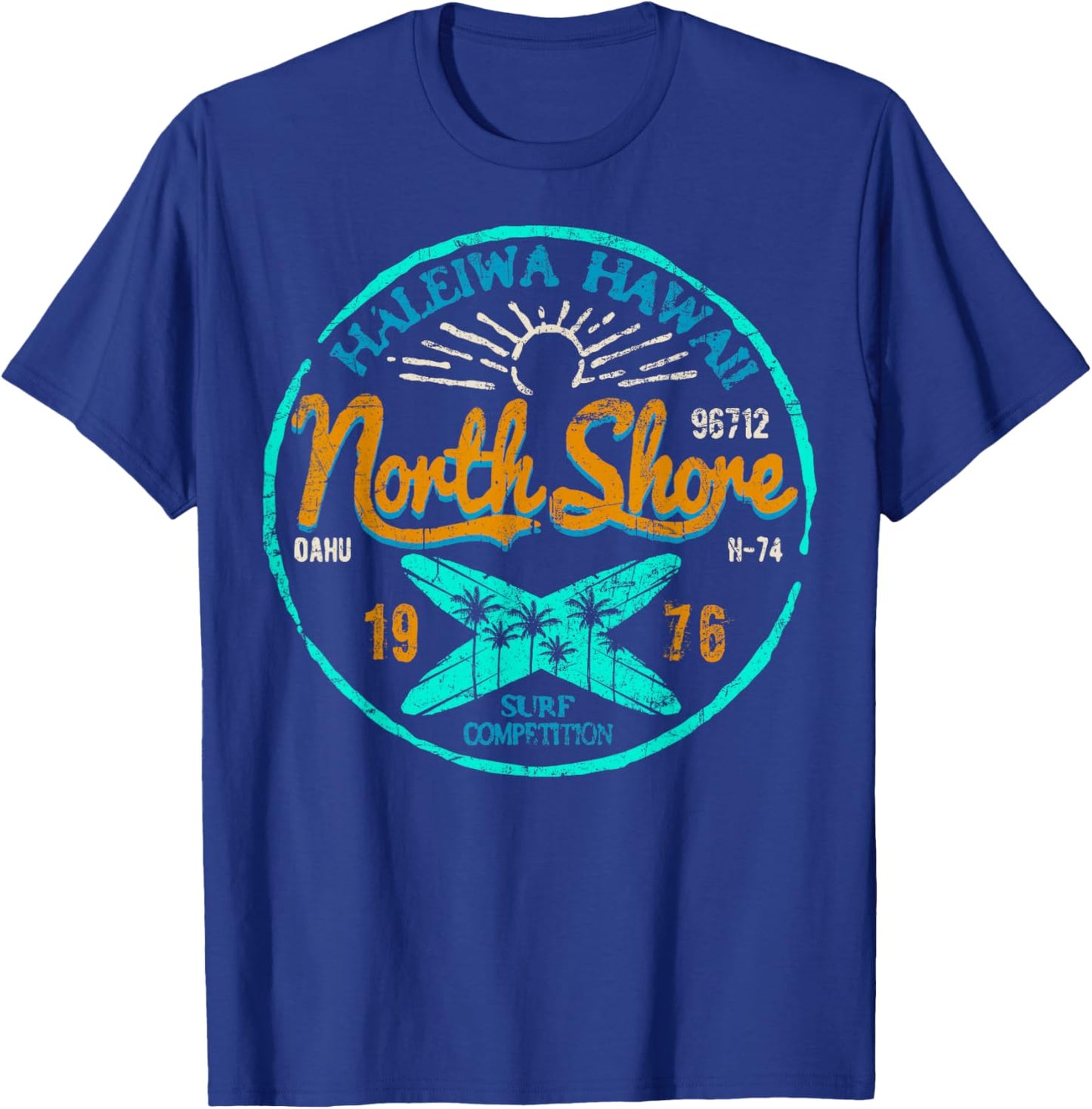 North Shore Hawaii Surfing Haleiwa Oahu Surf Surfer T-Shirt - T-Shirt | Royal