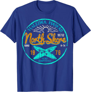 North Shore Hawaii Surfing Haleiwa Oahu Surf Surfer T-Shirt - T-Shirt | Royal
