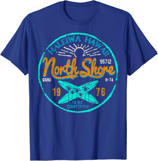 North Shore Hawaii Surfing Haleiwa Oahu Surf Surfer T-Shirt - T-Shirt | Royal