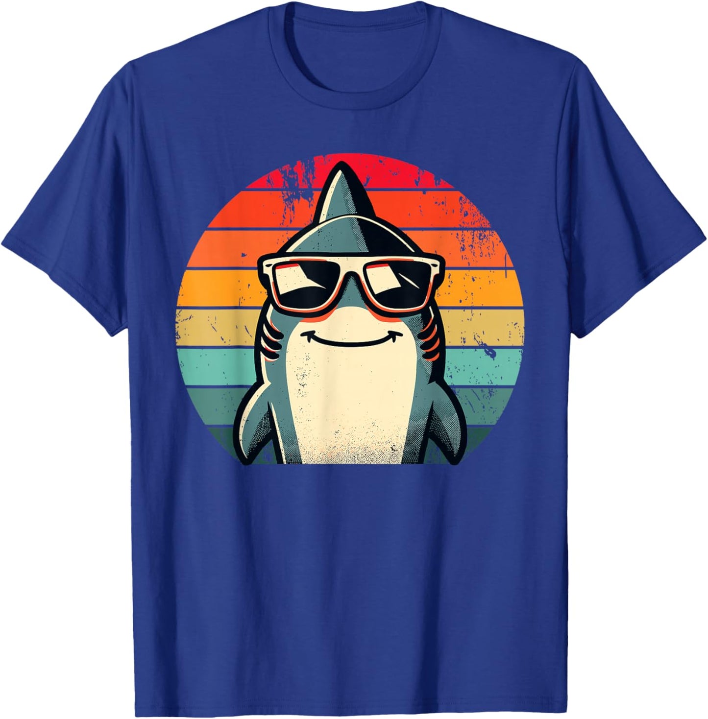 Cool Retro Shark in Sunglasses 70s 80s 90s Funny Shark T-Shirt - T-Shirt | Royal
