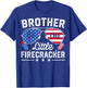 4th of July Birthday Brother Of The Little Firecracker T-Shirt - T-Shirt | Royal