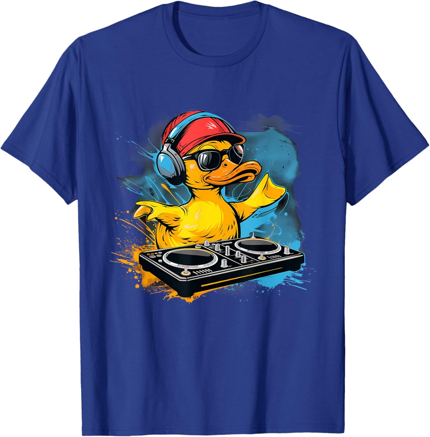 Rubber Duck Turntable DJ Rubber Duckling Music Lover Techno T-Shirt - T-Shirt | Royal