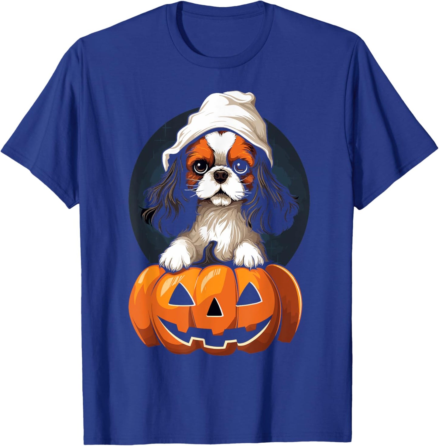 Funny Halloween Cavalier King Charles Spaniel Dog Pumpkin T-Shirt - T-Shirt | Royal