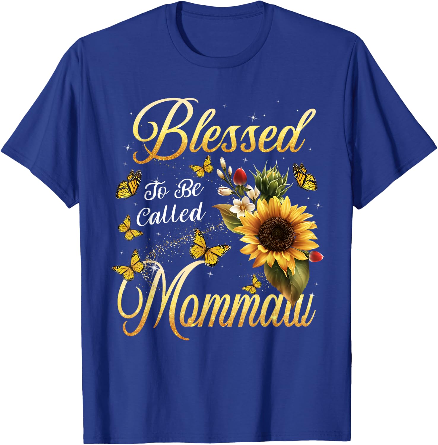 Blessed To Be Called Mommaw Sunflower Christmas Mother's day T-Shirt - T-Shirt | Royal