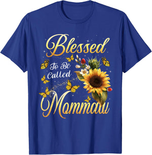 Blessed To Be Called Mommaw Sunflower Christmas Mother's day T-Shirt - T-Shirt | Royal
