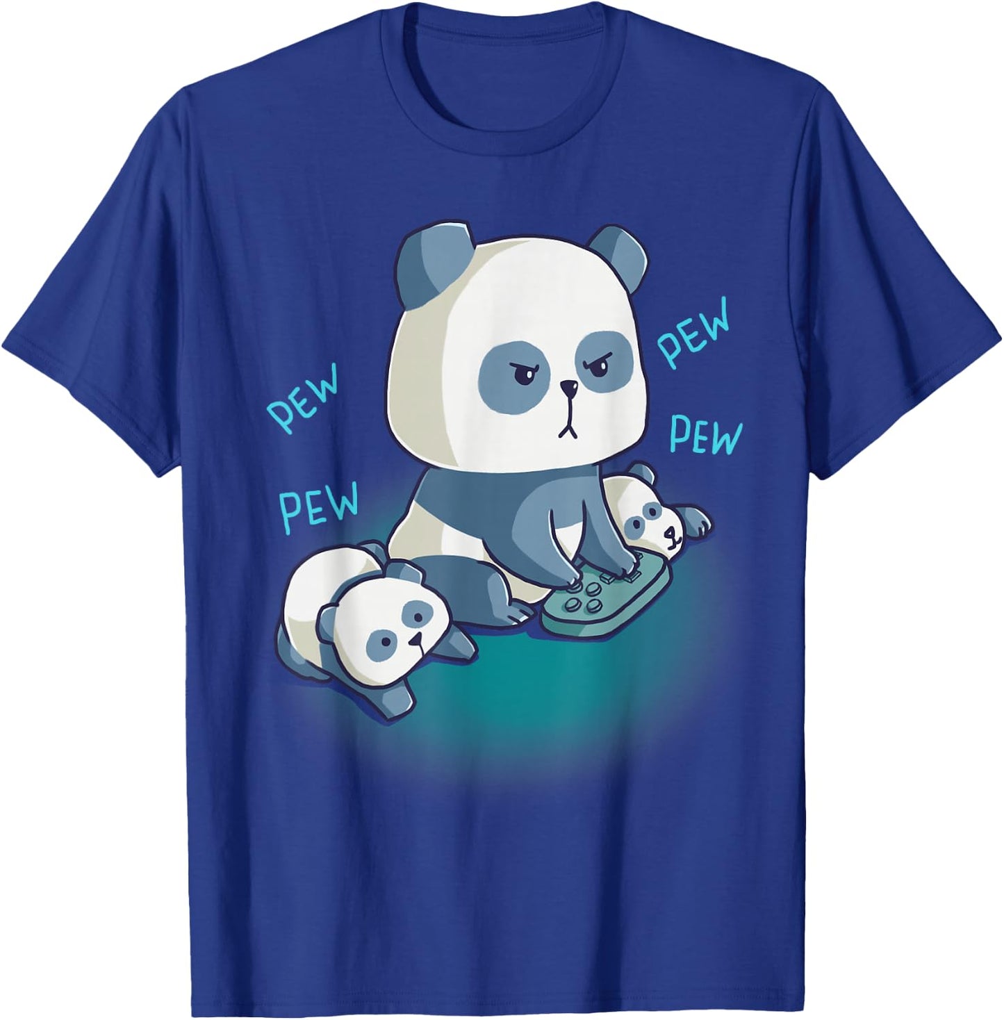 Gamer Parents Dad Mum Child Panda Bear Video Gaming Nerd T-Shirt - T-Shirt | Royal