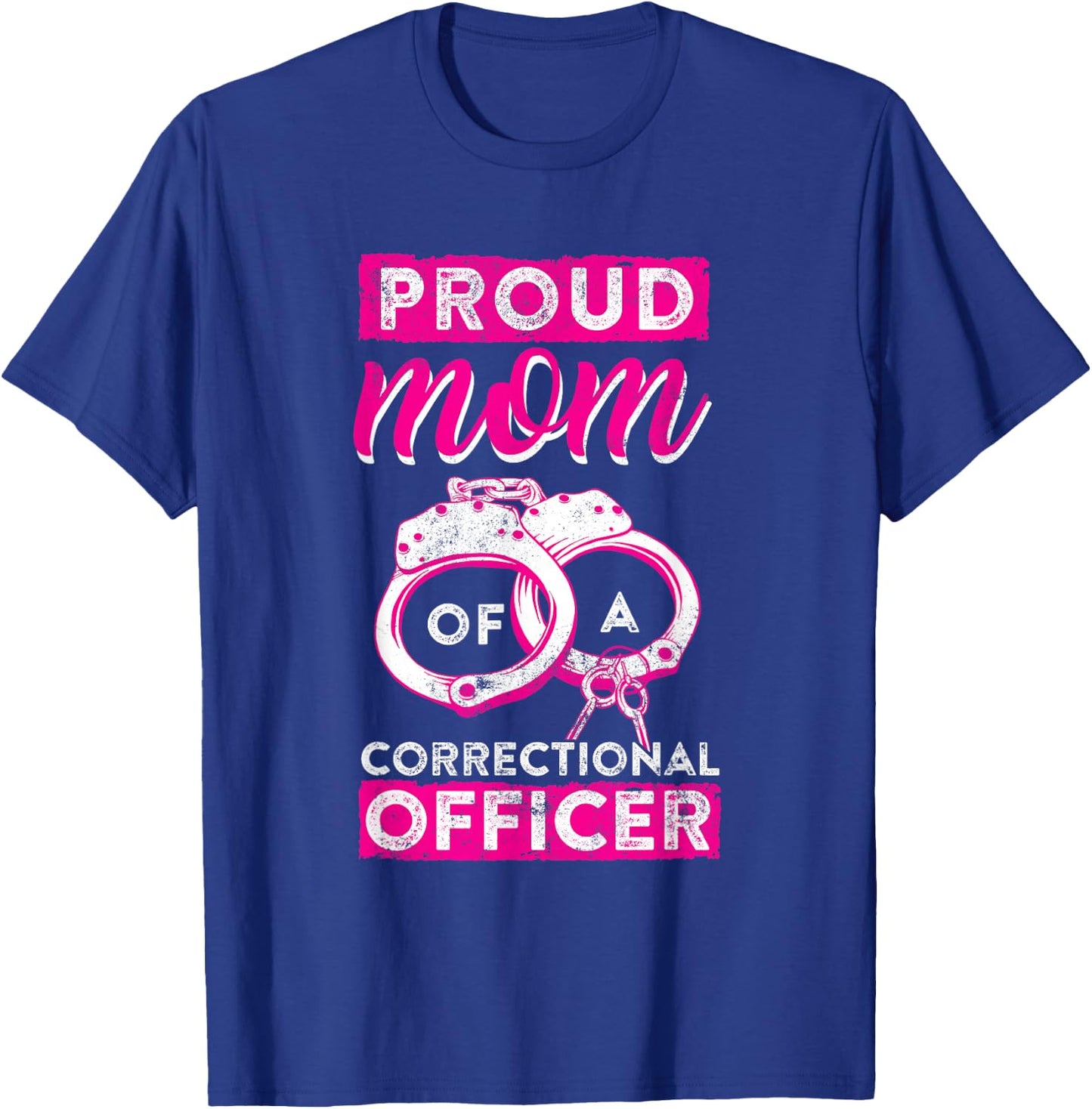 Correctional Officer Proud Mom Thin Silver Line T-Shirt - T-Shirt | Royal