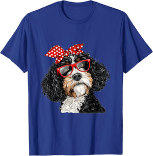Bernedoodle Dog Mom Bandana Mothers Day Graphic T-Shirt - T-Shirt | Royal