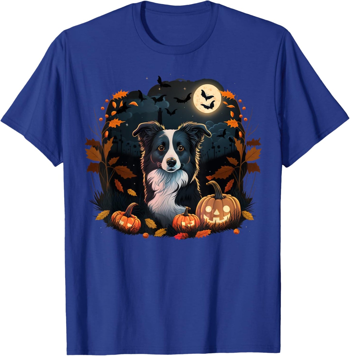 Pumpkin Border Collie costume on Border Collie Halloween T-Shirt - T-Shirt | Royal