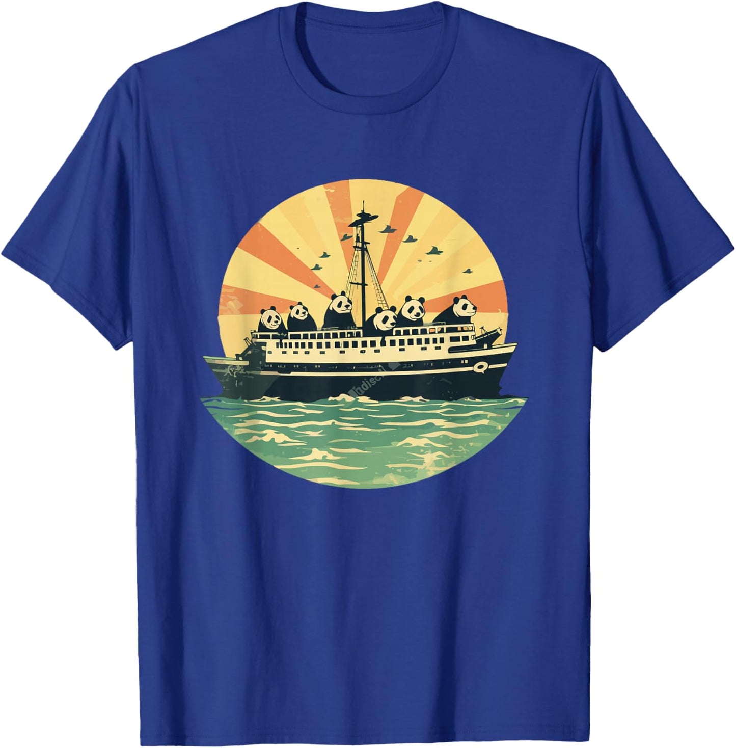 Sailer Panda Ocean Cruise Vacation T-Shirt - T-Shirt | Royal