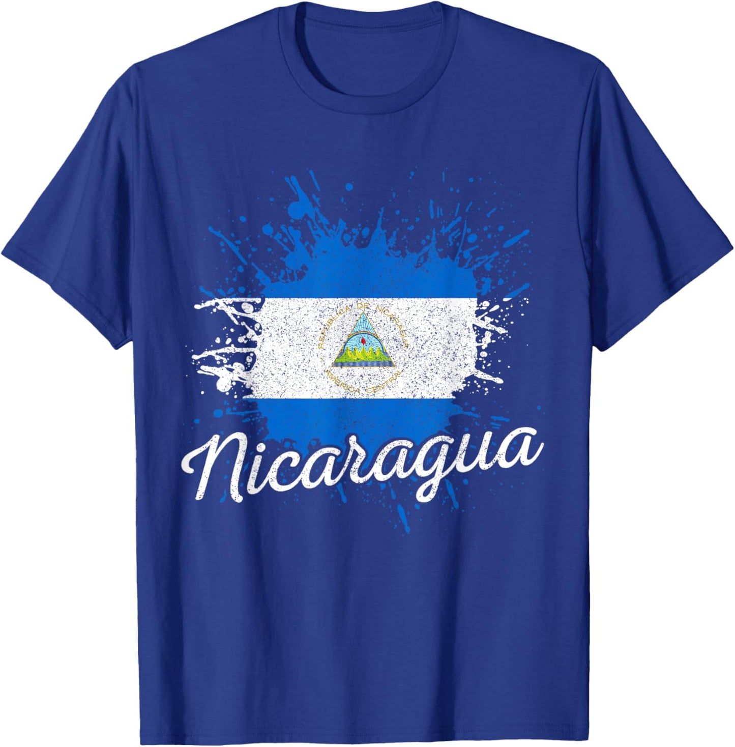 Nicaragua Flag Vintage Souvenir T-Shirt - T-Shirt | Royal