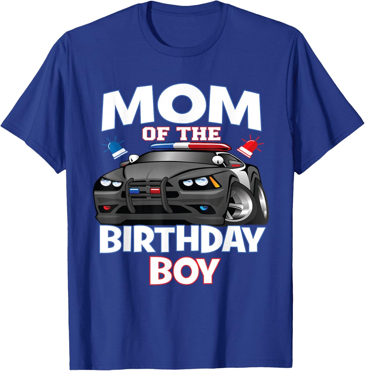 Mom of The Birthday Boy Policeman Officer Party T-Shirt - T-Shirt | Royal