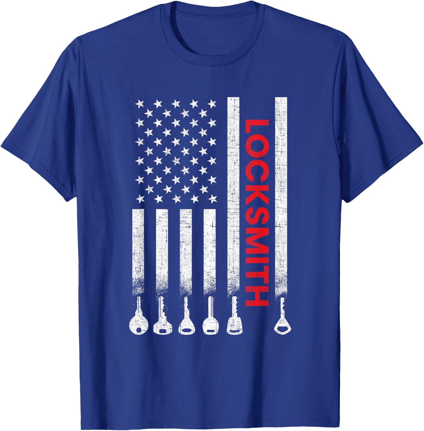 Locksmith American Flag, locksmith T-Shirt - T-Shirt | Royal